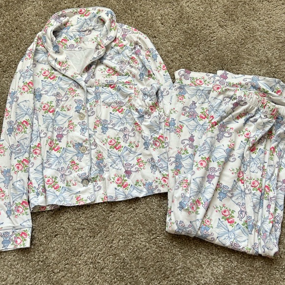 Roller Rabbit x LoveShackFancy Long Sleeve Polo Pajamas